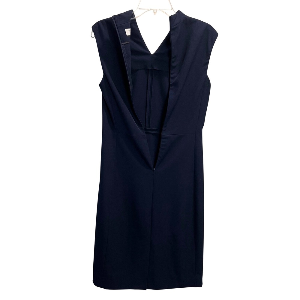 MM LaFleur Aditi Dress Navy Sleeveless Sheath V-Neck Professional Workwear Sz 2‎ - Picture 8 of 8